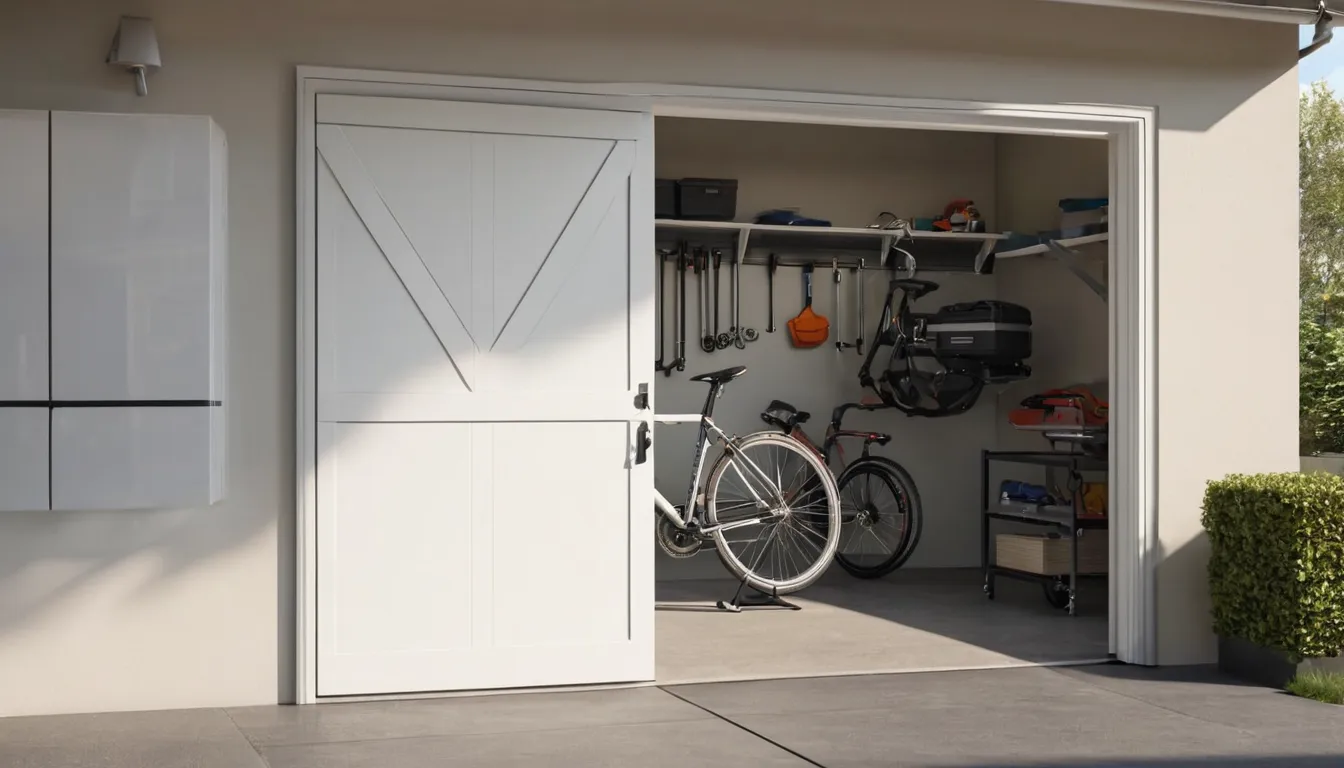 A friendly local provider checking a garage door spring in a home near Avon Lake